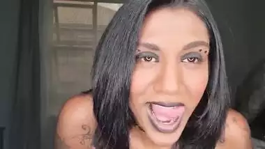 Desi slut wearing black lipstick wants her lips and tongue rapped around your dick and taste your lips | close up | fetish