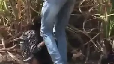 Indian outdoor sex of a guy and his GF in the bushes